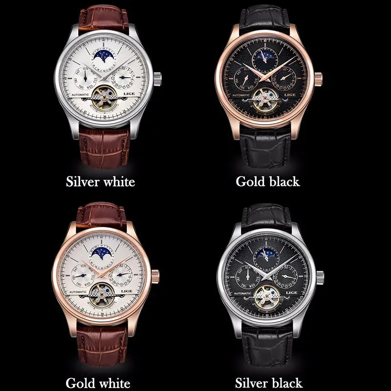 Đồng Hồ Nam LIGE Tourbillon Tự Động Chính Hãng