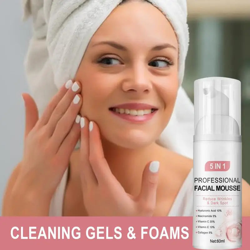 Facial Foaming Cleanser Deeply Cleansing Oil Control Moisturizing Blackhead Removal Skin Care Face Wash Foam Cleanser