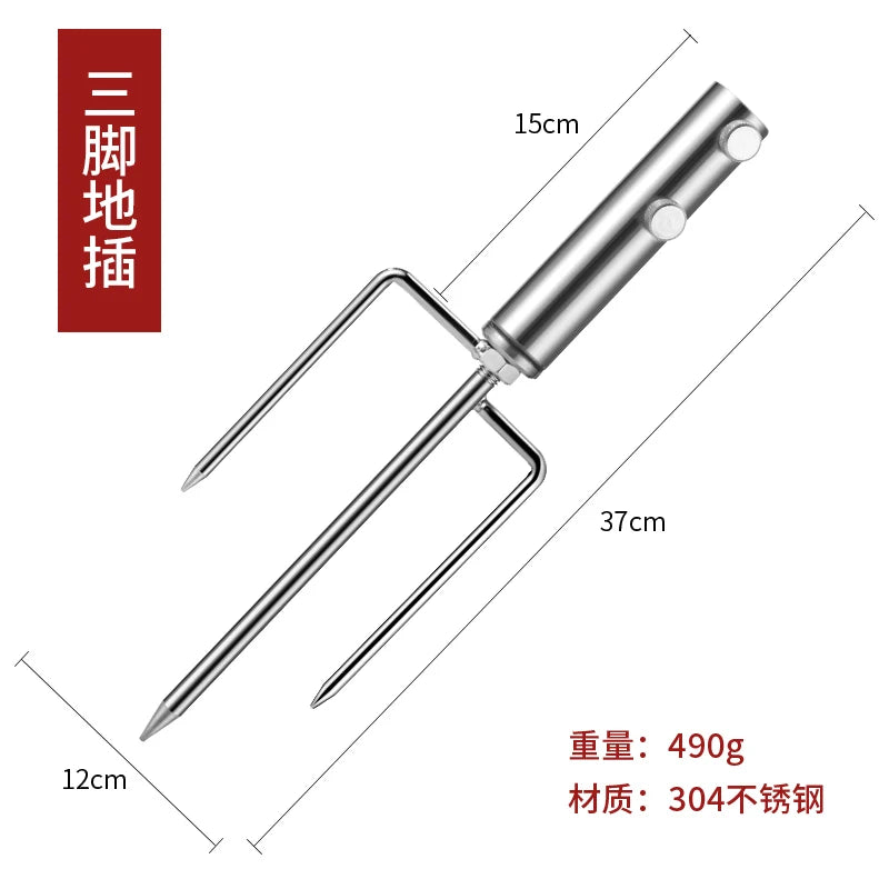 Ô Câu Cá Inox Chịu Lực, Chân Đế 4 Chân Chống Gió