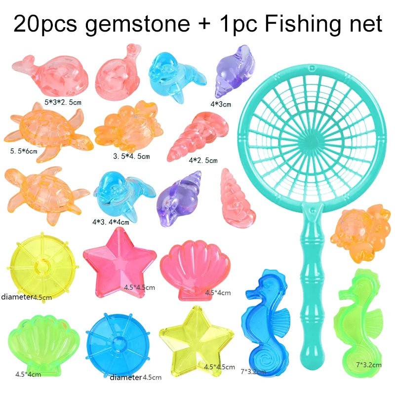 Simulated Goldfish/Gemstone Plastic Summer Pool Decoration Fishing Accessory Diving Prop Entertainment Water Play Equipment TMZ