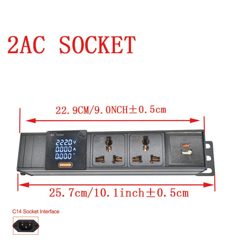 Ổ Cắm PDU Đa Năng 10A Có Đo Điện Áp & USB TPC