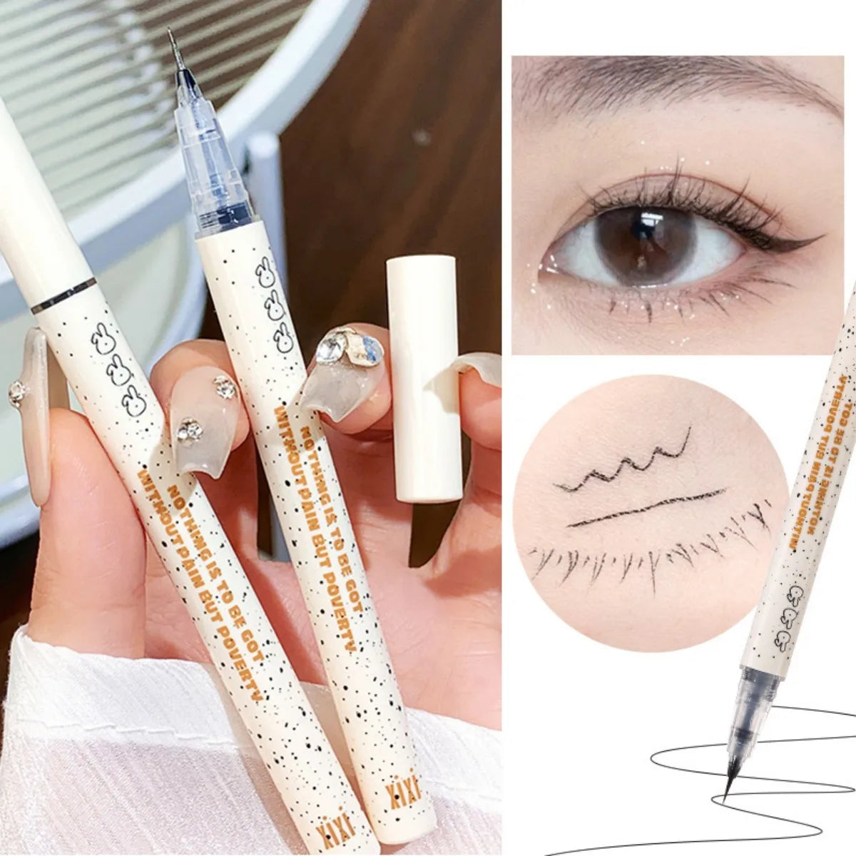 Super Thin 0.05mm Eyeliner, Long Lasting, Smudge-Proof, 4 Colors