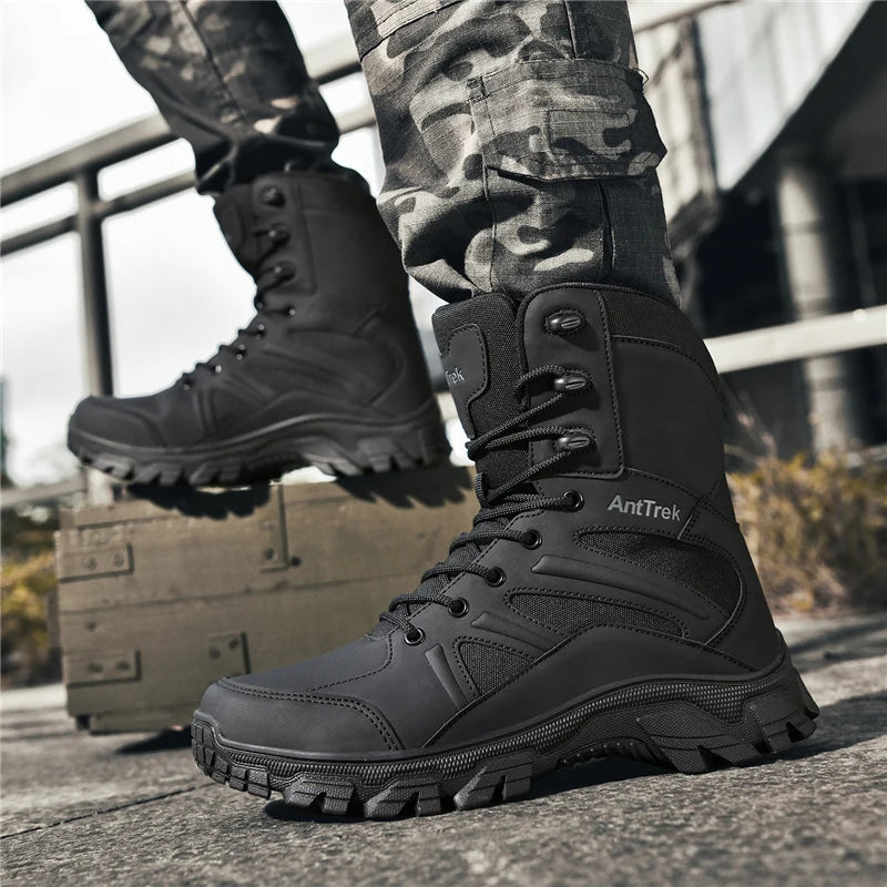 Men's Fashion Boots - Motocross Style High-Top Boots