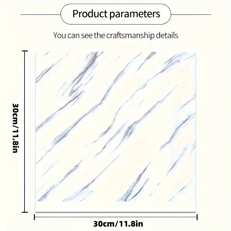 12-Pack Self-Adhesive Vinyl Floor Tiles, Waterproof Peel &amp; Stick Wood Look PVC Flooring for Bedroom Living Room Home Decor