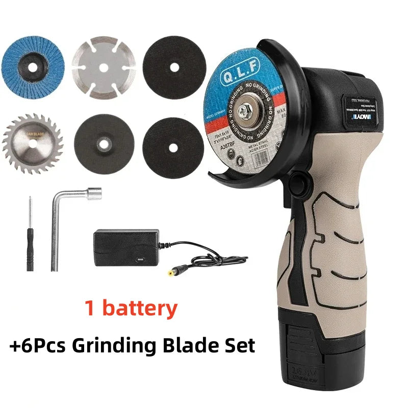 16.8V Angle Grinder Portable Lithium Cutting Tool Grinding Electric Polishing Machine Small Grinder Machine Wireless Power Tools
