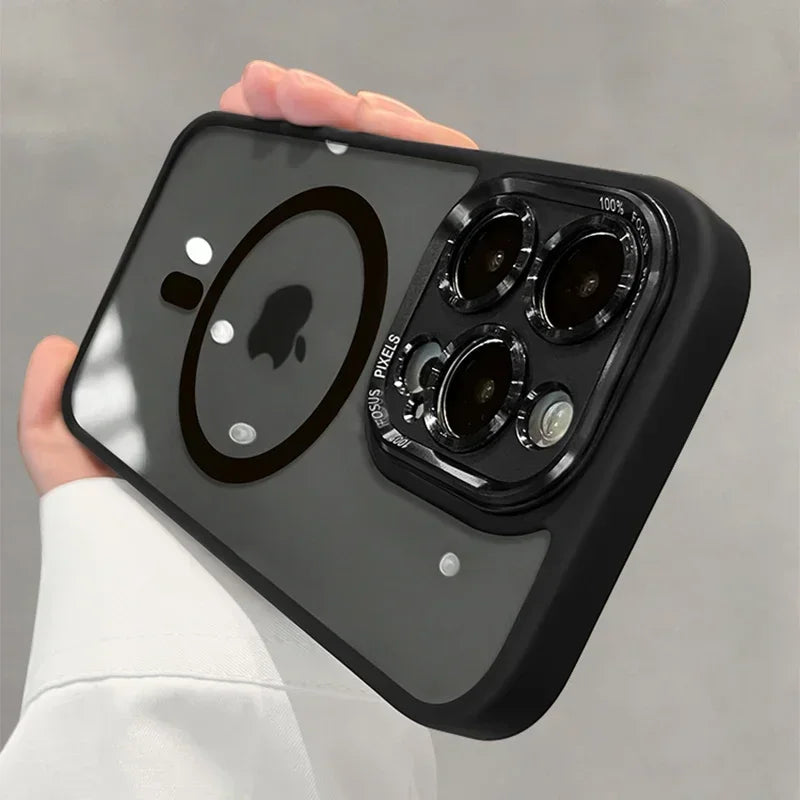 Luxury Magnetic Metal Lens Bumper Protection Case For iPhone 17 Air 16 15 14 13 12 11 Pro Max Plus Wireless Charge Hard Cover - Daisan Mart
