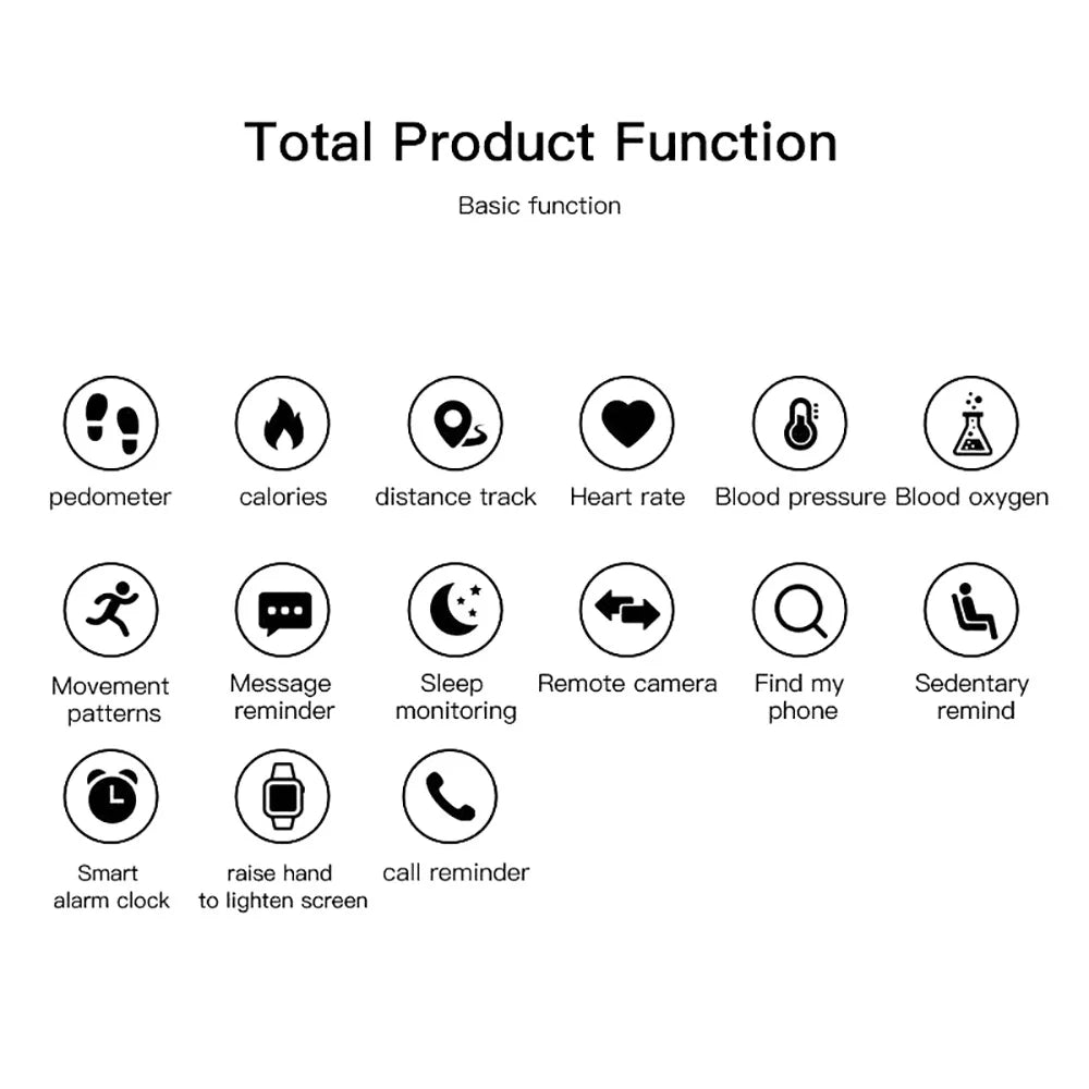Đồng Hồ Thông Minh D18 - Chống Nước, Theo Dõi Sức Khỏe