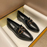 Women's Pointed Toe Chain Platform Slip-on Loafers