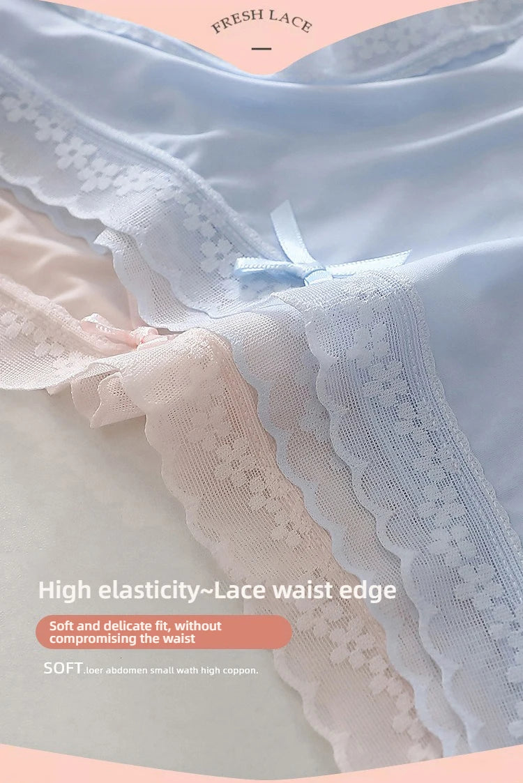 3 Pieces Women's Underwear, Thin, Cool, Sexy, Summer, Cold Silk