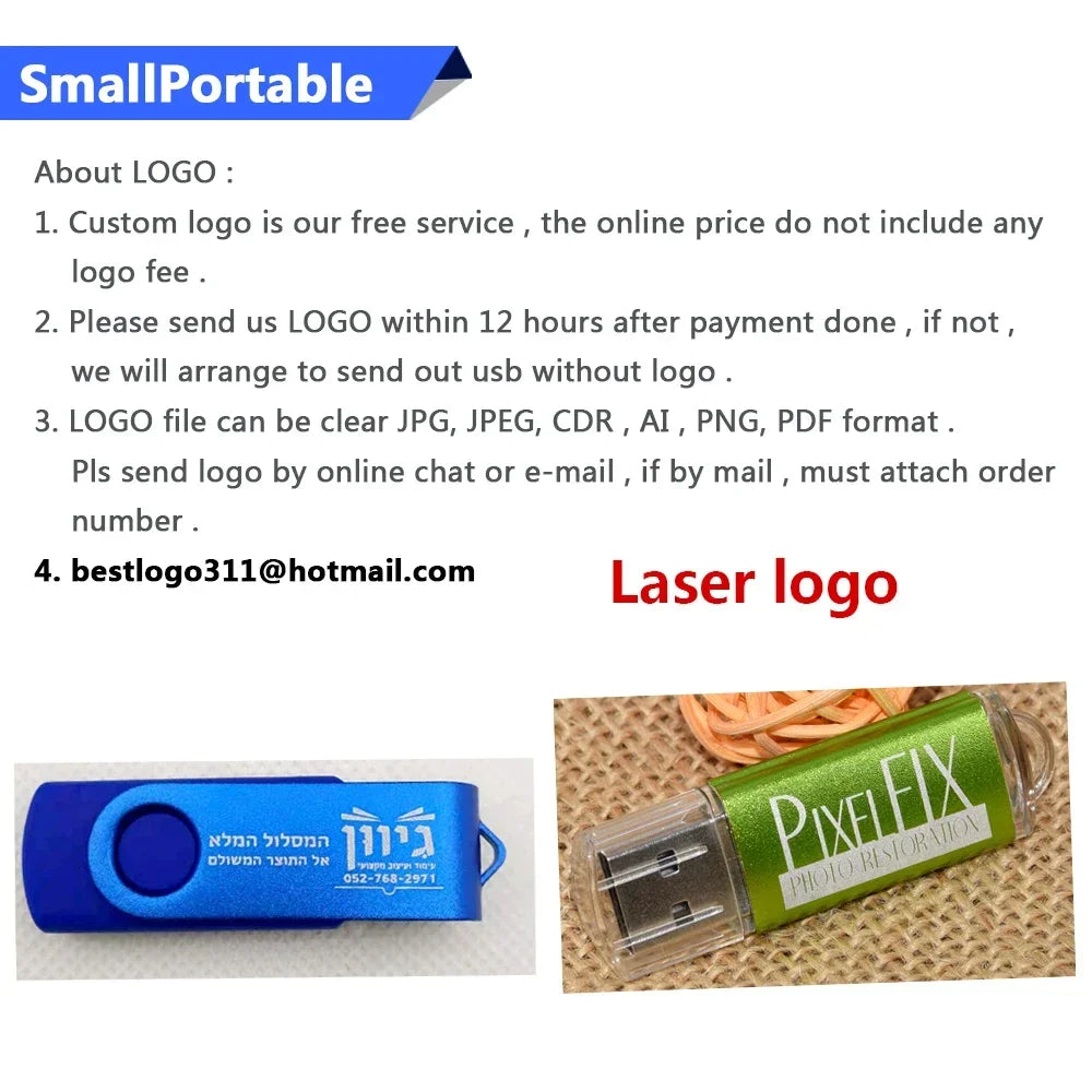 Set of 50 USB 2.0 Flash Drives with multiple capacities 1GB-64GB