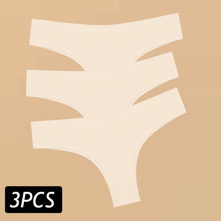 Set of 3 Sexy Ice Silk Low-Waist Ultra-Thin Women's Panties