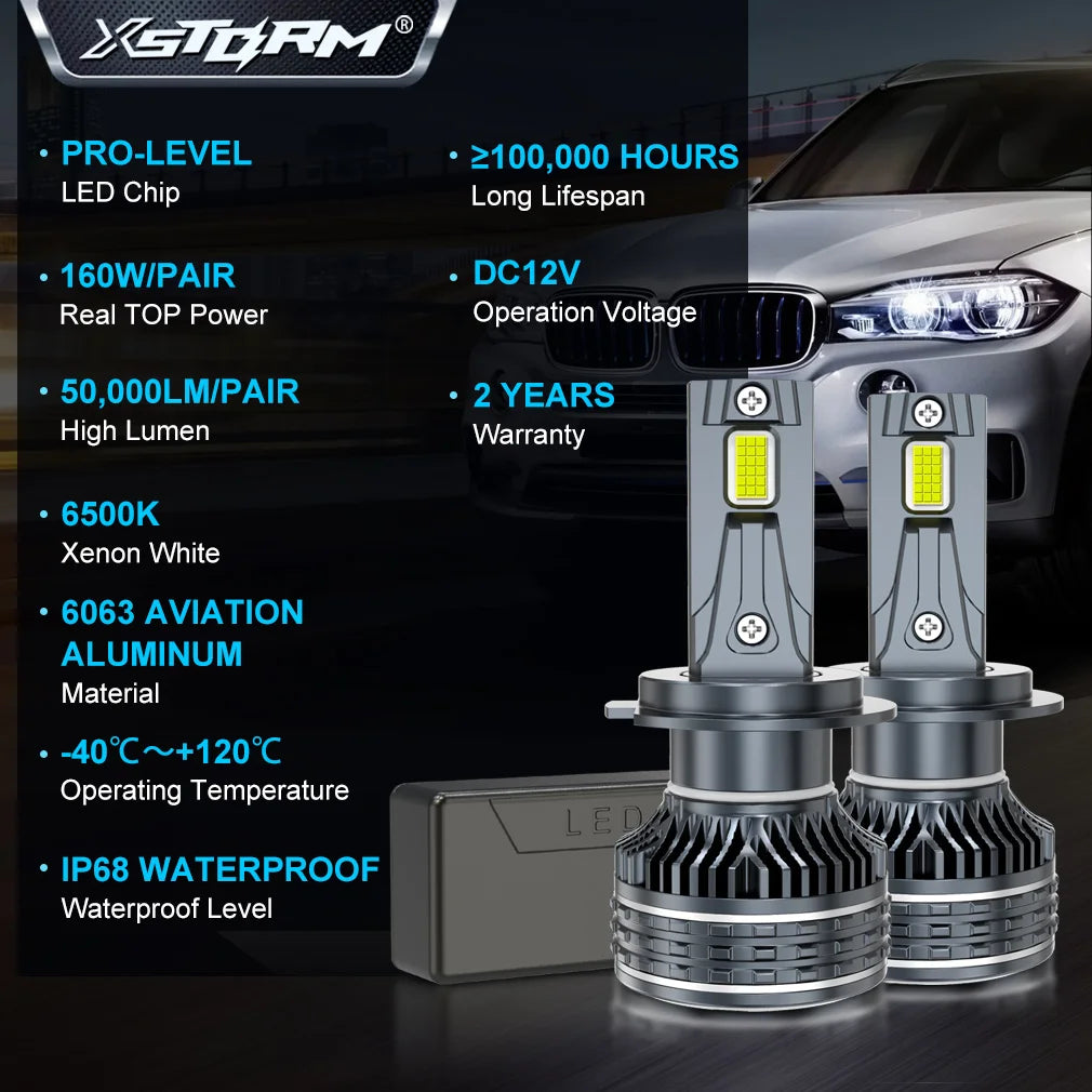 Đèn Pha Led Ô Tô XSTORM H1 H4 H7 H11 9005 9006 Turbo - Daisan Mart