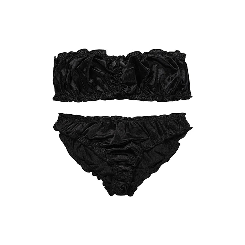 Hot Sale Strapless Underwear Set Bralette Seamless Bra Brasier Tube Top No Pad Bodycon Bandeau 2 Pieces Women Bra Set