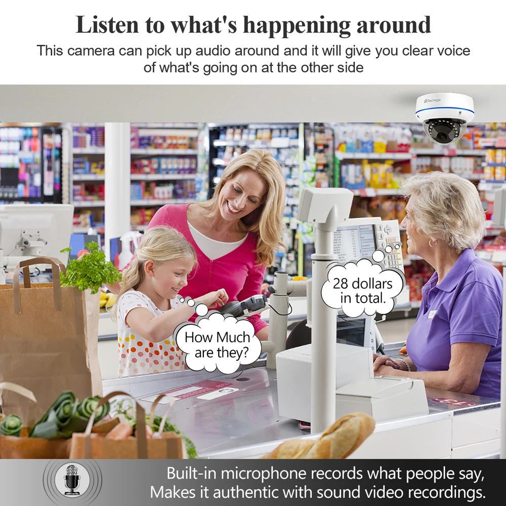 Techage H.265 4MP 5MP Adapter 48V POE Adapter Video IPC P2P CCTV Video