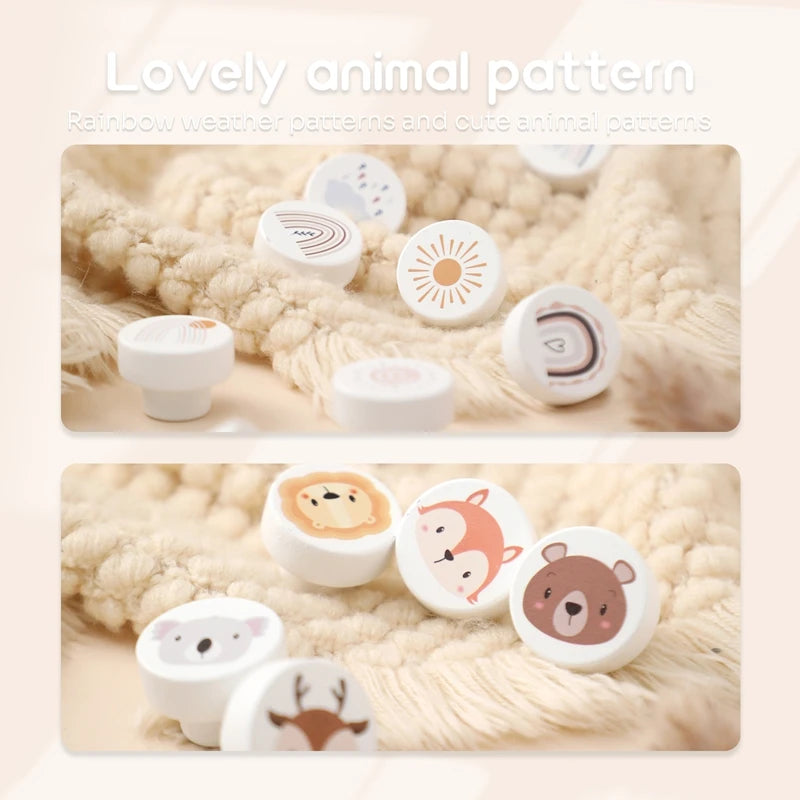 Wooden Door Handles Children's Room Animal Wood Furniture Handles for Cabinets and Drawers Knobs Kitchen Cupboard Wardrobe Pulls