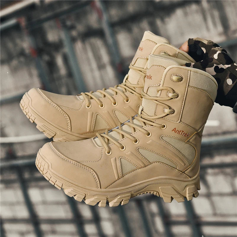 Men's Fashion Boots - Motocross Style High-Top Boots