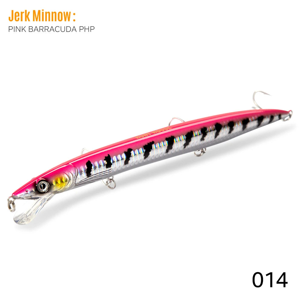 Hunthouse Floating Minnow Fishing Lure 143mm 14g Sandeel Jerkbait Wobblers Minnow Biat Fishing Tackle For Sea Bass Pike LW402