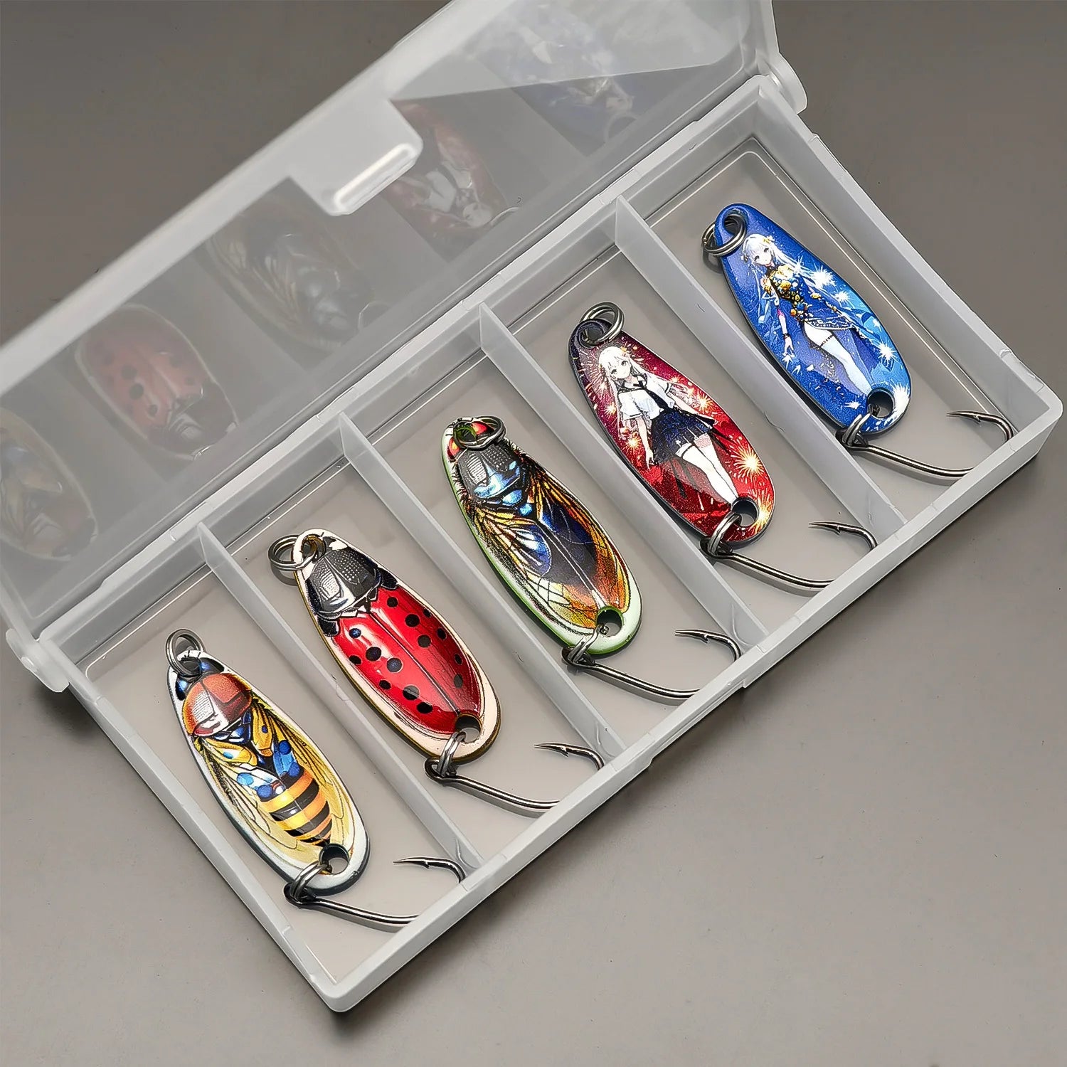 Mồi Câu Kim Loại 5 Món - Dụng Cụ Câu Nước Ngọt/Mặn