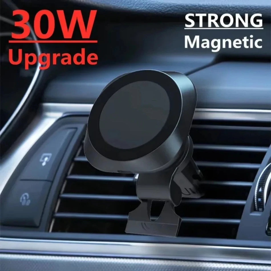 Magnetic Car Wireless Charger Stand Phone Holder Air Vent Mount Clip Support In Car Fast Charging for iPhone 16-12 Pro Max Mini