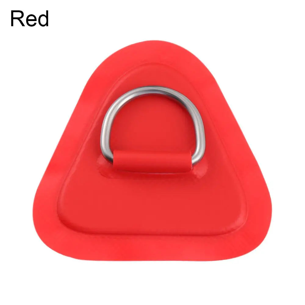 D Ring Triangle Stainless Steel Pad/Patch With Glue for PVC Inflatable Boat Raft Dinghy Canoe Kayak Surfboard SUP Tie Down