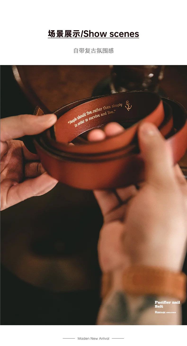 Thắt Lưng Da Bò Cao Cấp Maden Vintage Cho Nam Nữ