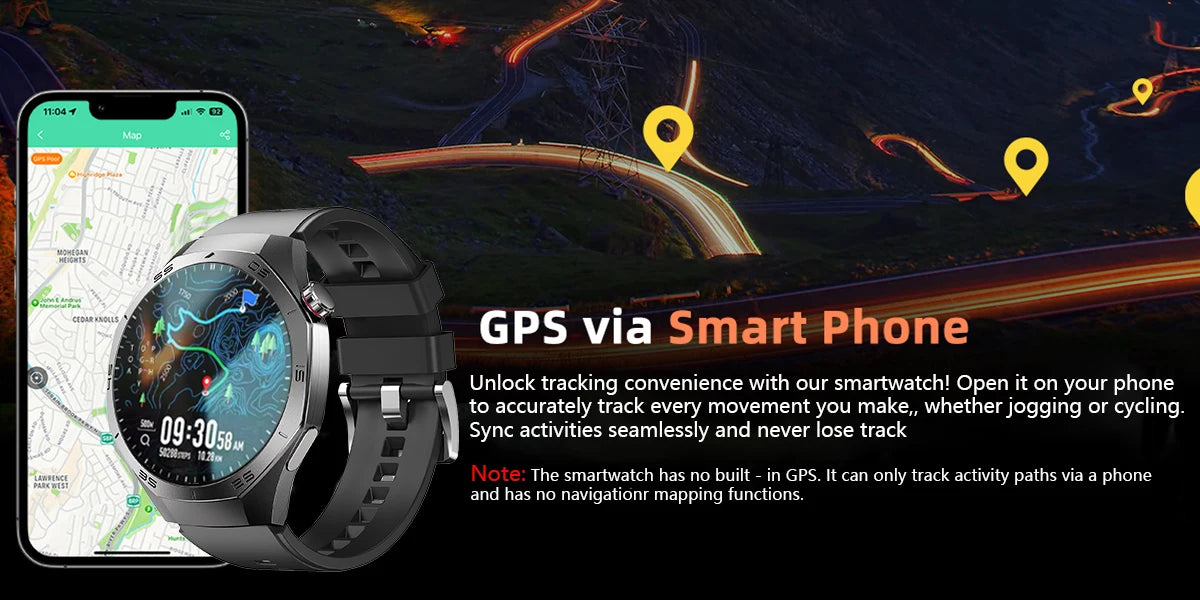 GUHUAVMI GT5 Pro GPS Smart Watch, BT Calling
