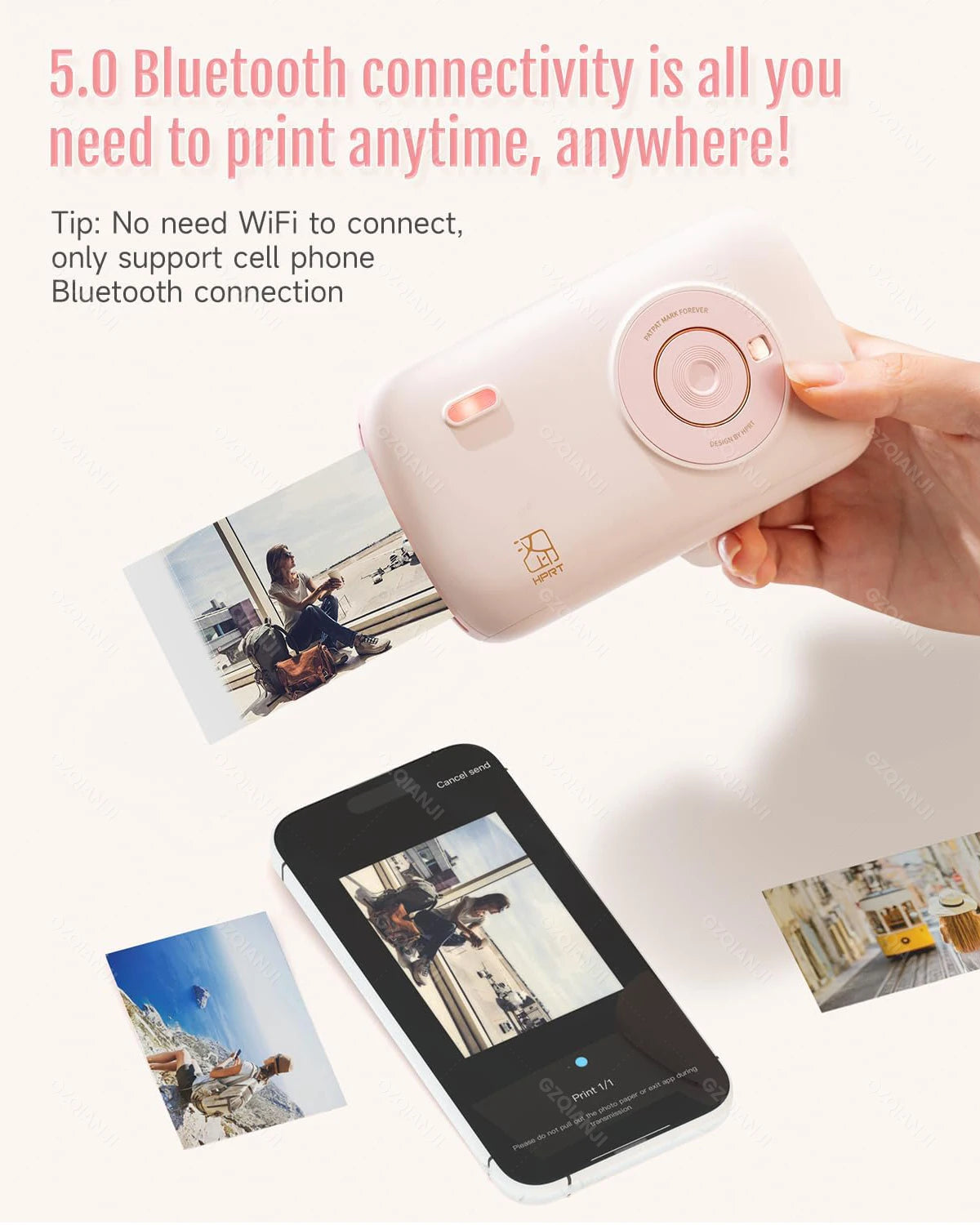 Máy In Ảnh Mini CP2100 Bluetooth 300dpi 2x3 Inch - Daisan Mart