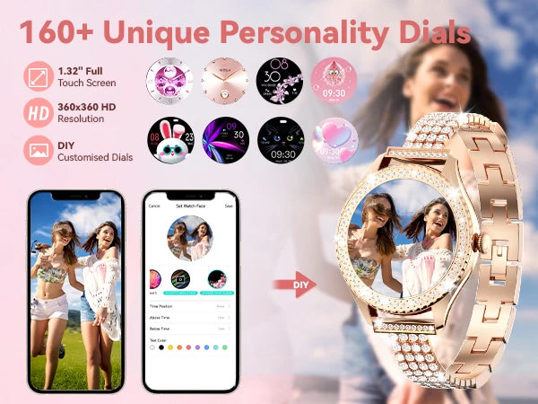 Đồng Hồ Thông Minh Nữ Gọi Không Dây, 100+ Thể Thao