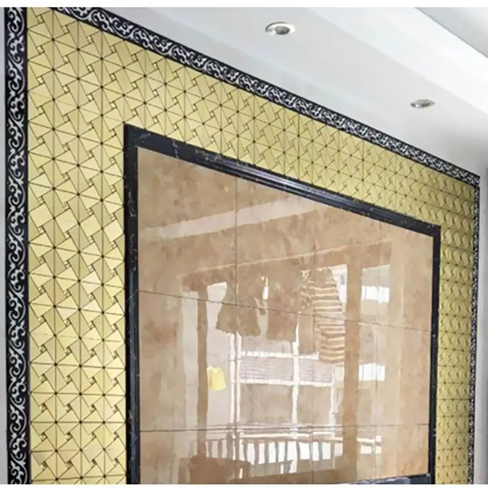 Home Decor Square Mosaic Sticker Aluminum Plastic Moisture-proof Tile Wall Sticker Waterpoof Self-adhesive Art Mural Bathroom