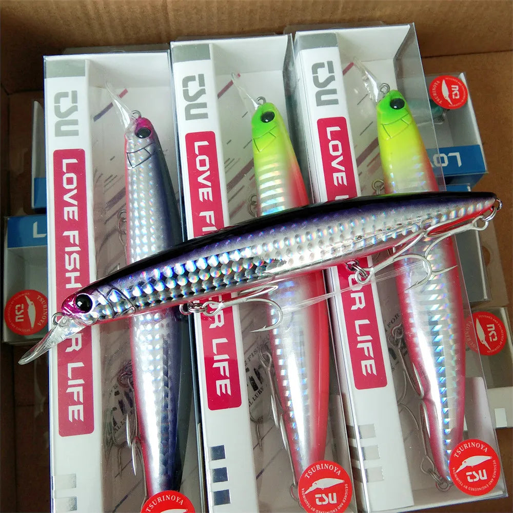 TSURINOYA 130S Sinking Minnow Fishing Lure SCOUT 130mm 24g Long Casting Seabass Flounder Artificial Large Sea Fishing Hard Baits