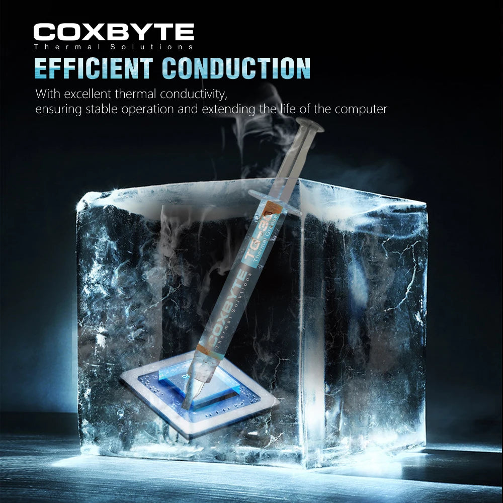 Coxbyte TG-30 Thermal Paste 17.5W-mk for AMD Intel Processor CPU Cooler Computer Cooling Fan VGA GPU Compound Heatsink Plaster