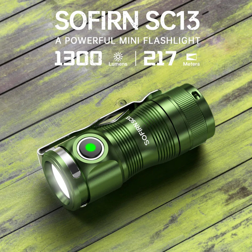 Đèn pin mini Sofirn SC13 1300lm sạc, nam châm, móc khóa - Daisan Mart