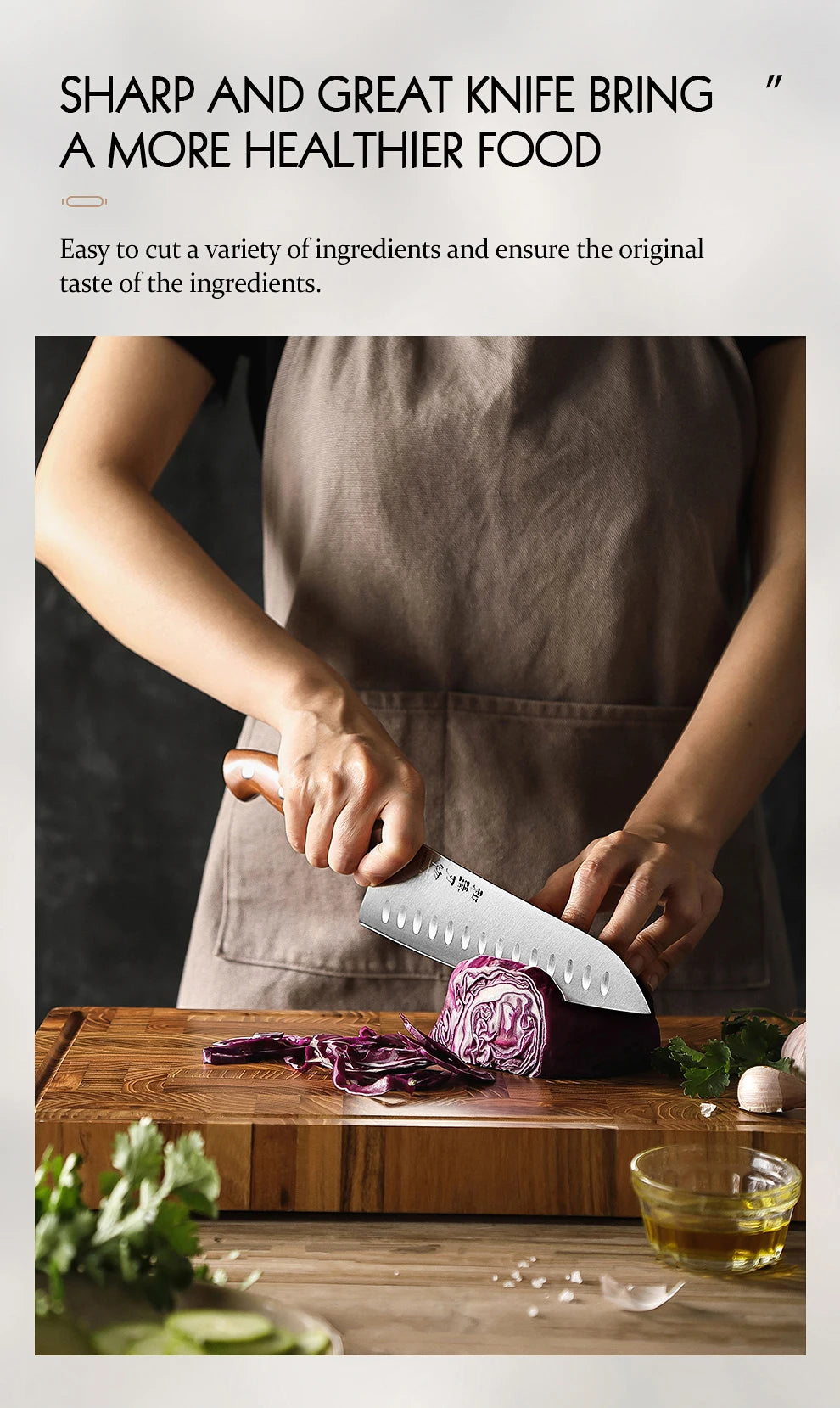 HEZHEN Kitchen Knife Set 1.4116 Steel High Quality Red Wood Handle