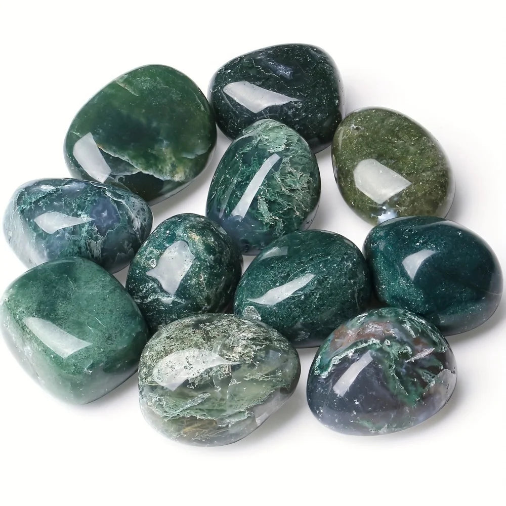 Natural Moss Quartz Stone 200g for Aquarium Decoration