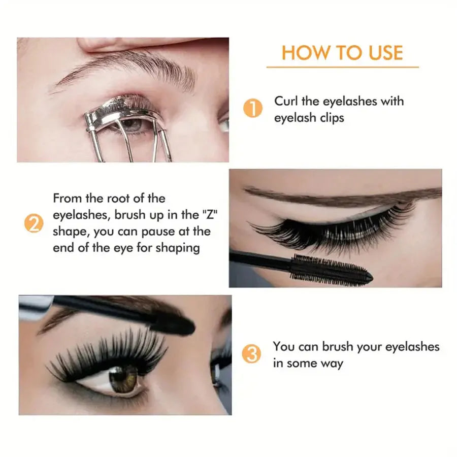 4D Waterproof Mascara, Thick, Long, Curled, Long Lasting, 50h