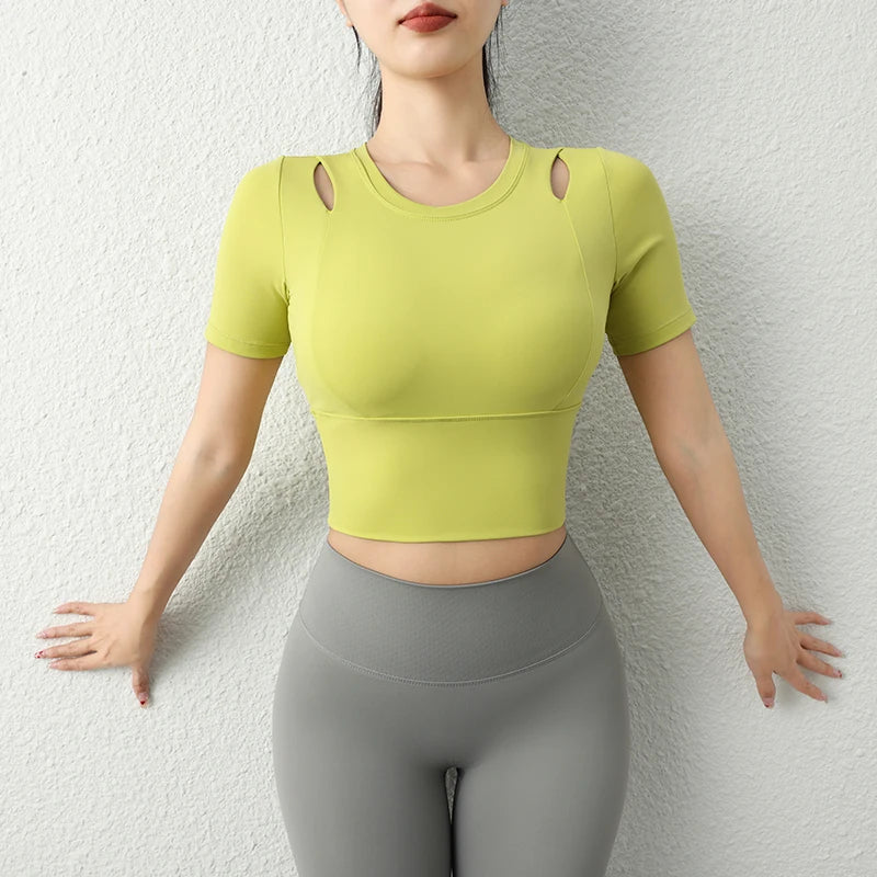 Áo Tập Nữ Crop Top Thể Thao Ngắn Tay Mùa Hè 2023 - Daisan Mart