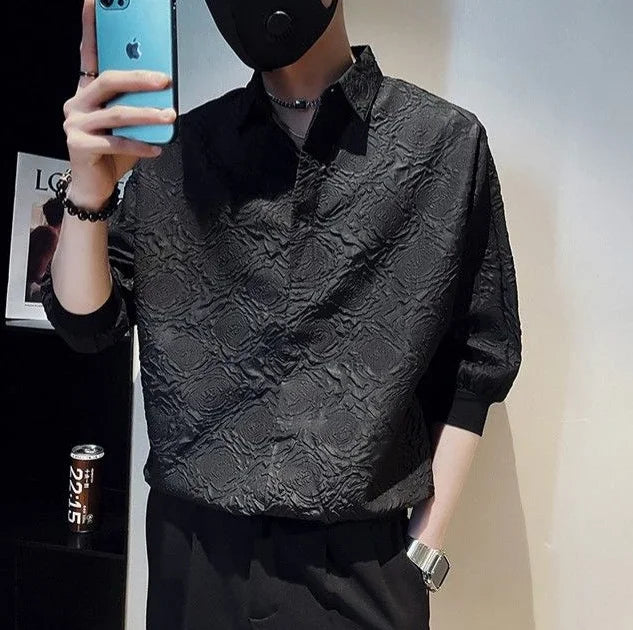 Latest Classy 2025 Men's White Half-Sleeve Shirt