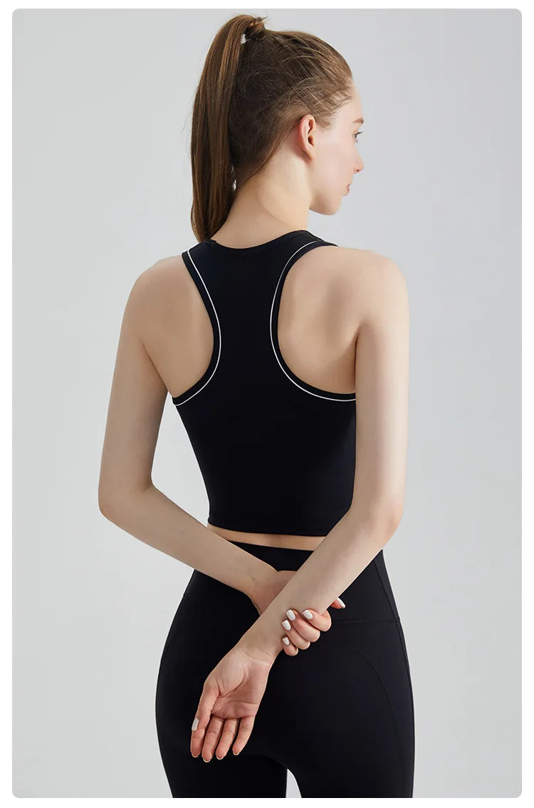 Women's Sports Shirt with Integrated Fixation, High-Quality Shockproof