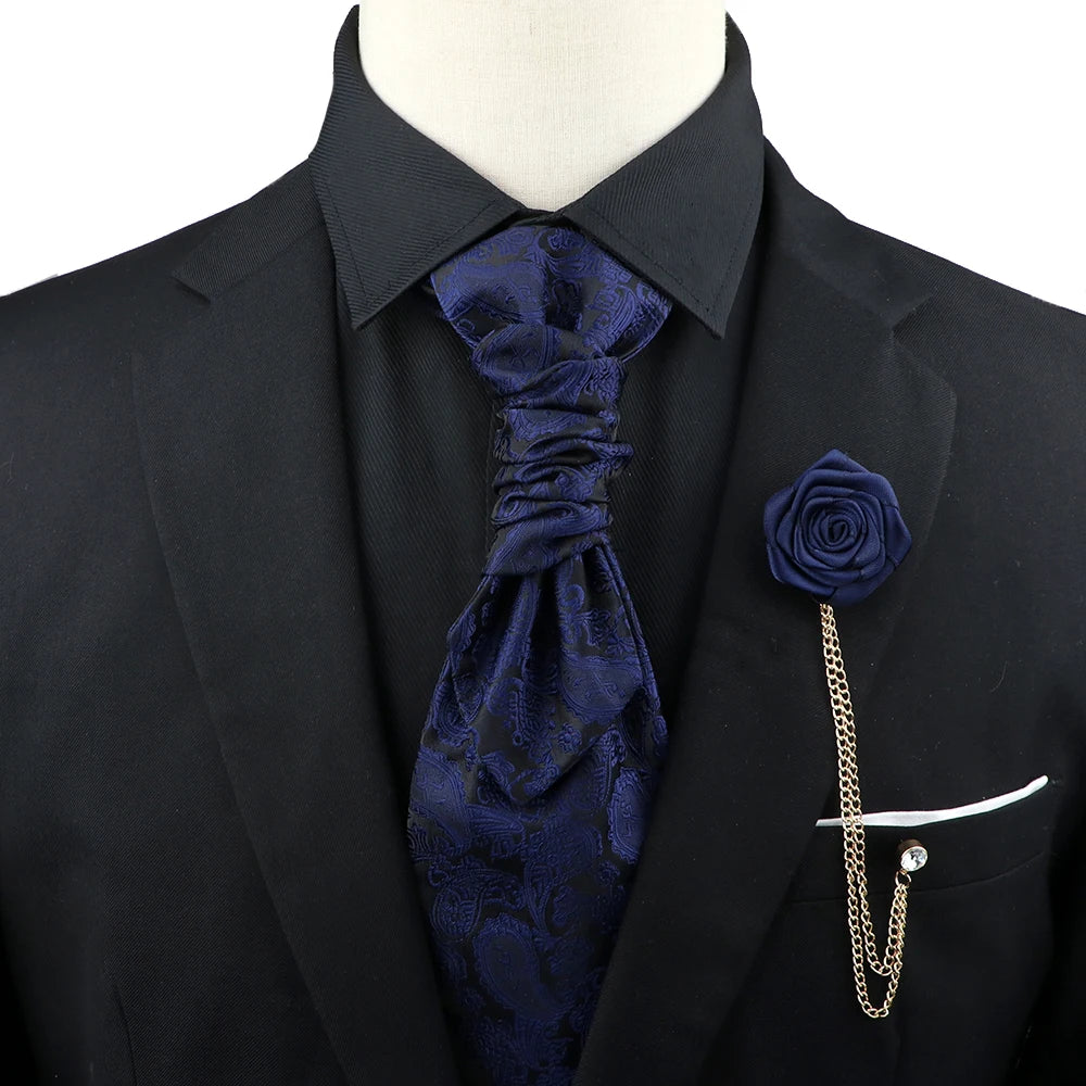 Premium luxury Paisley men's tie &amp; brooch