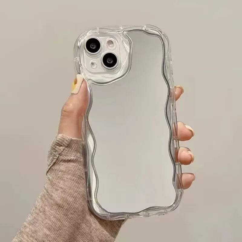 Cute Cat Makeup Mirror Case For iPhone