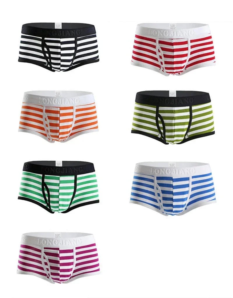 Quần lót nam cotton thoáng khí sọc mềm U-pouch