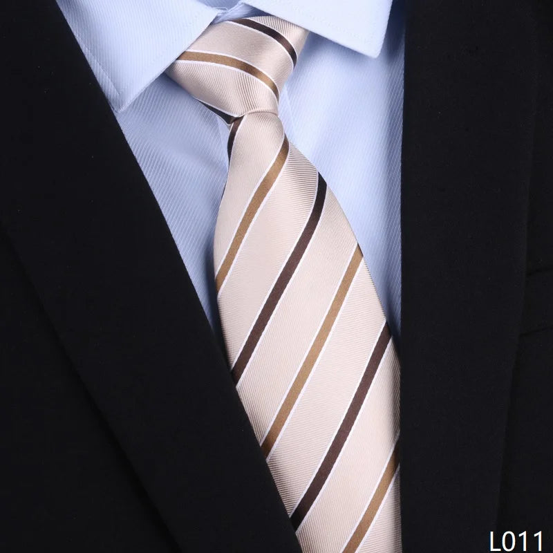 Cà Vạt Lụa Tơ Tằm Nam Cao Cấp Họa Tiết Sọc 8CM