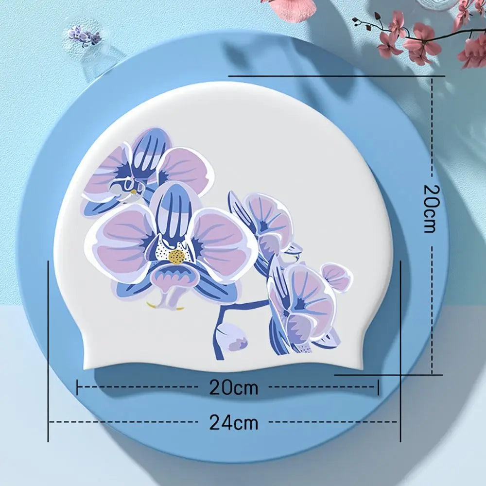 Mũ bơi silicon siêu mỏng bảo vệ tóc & tai dài