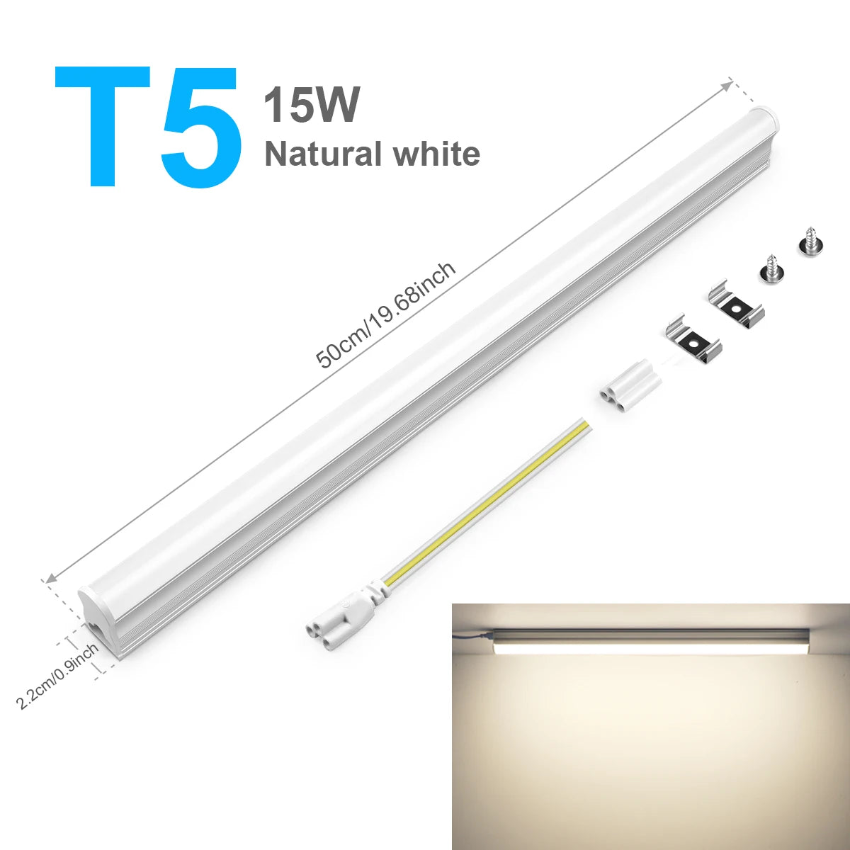 Super Bright 50cm T5/T8 LED Lights for Factories, Kitchens, Garages