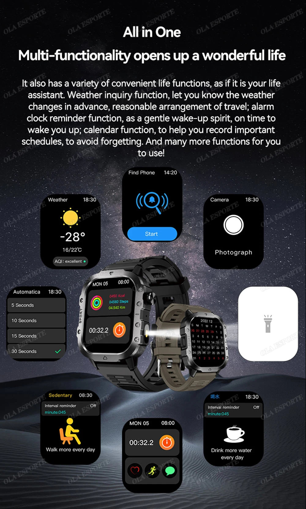 Đồng Hồ Thông Minh Nam 2025 GPS Thể Thao Chống Nước