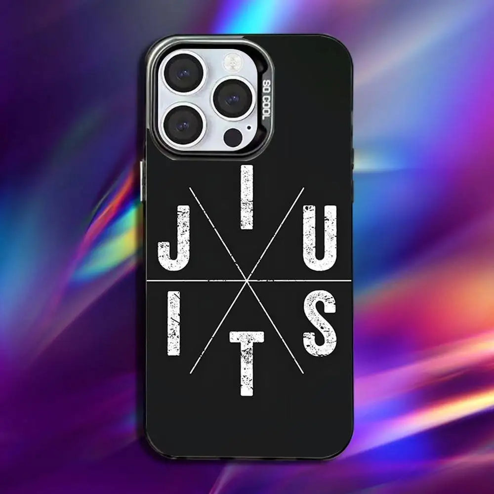 BJJ Brazilian Jiu Jitsu Phone Case For iPhone 16,15,14,13,12,11,Pro,Max,Plus,Mini,XS,SE Anti Fall Black Matte Hard Bumper - Daisan Mart