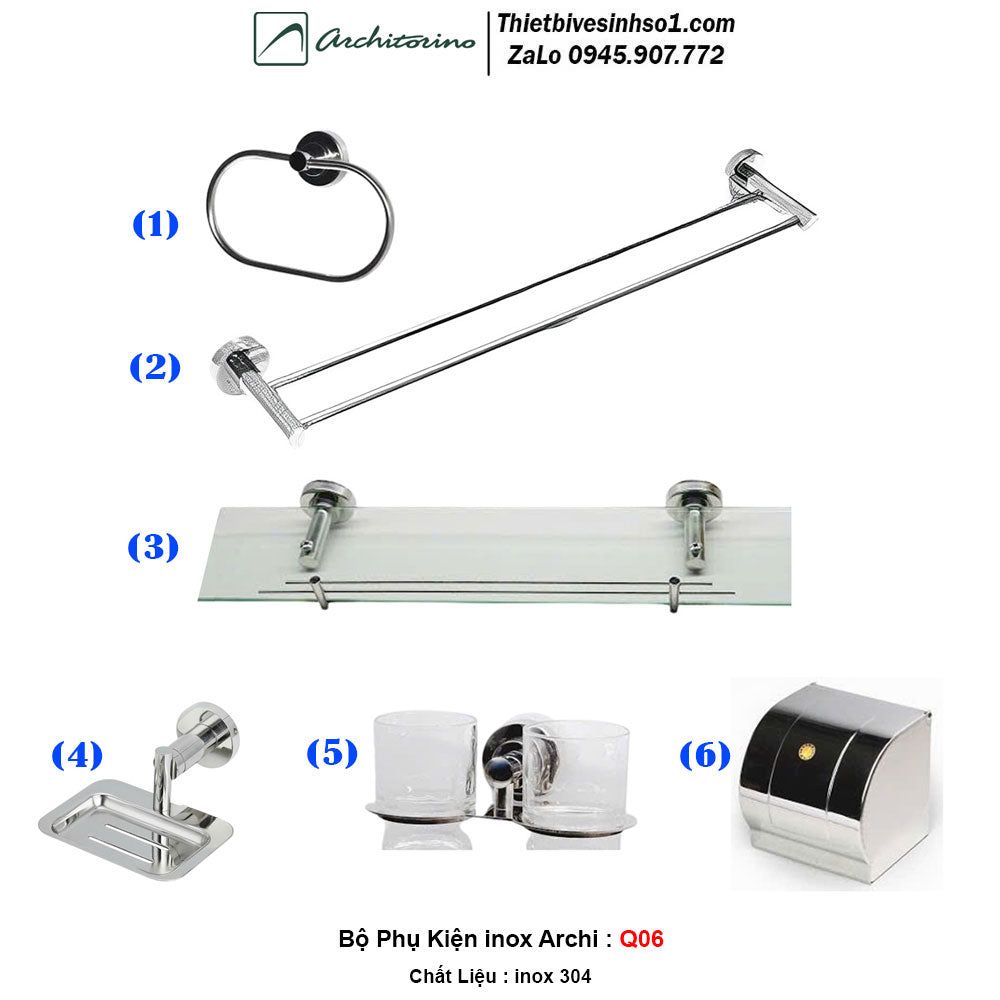 Archi Q06 Stainless Steel Accessories Set