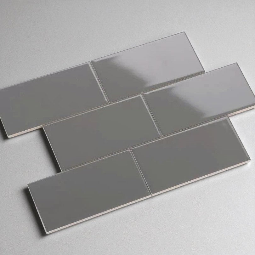 Flat matte dark gray tile 75x150mm code UTT36M