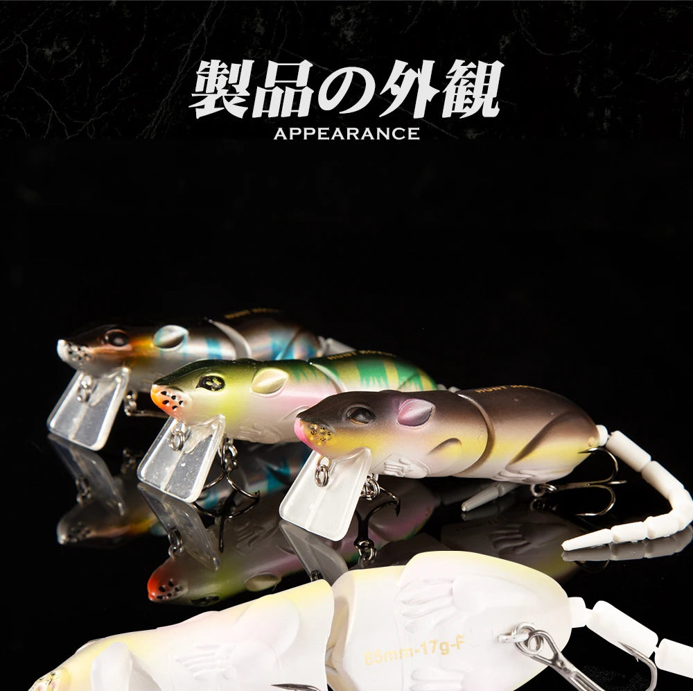 Mồi Câu Cá Hình Chuột Hunthouse Swimbait Có Lưỡi