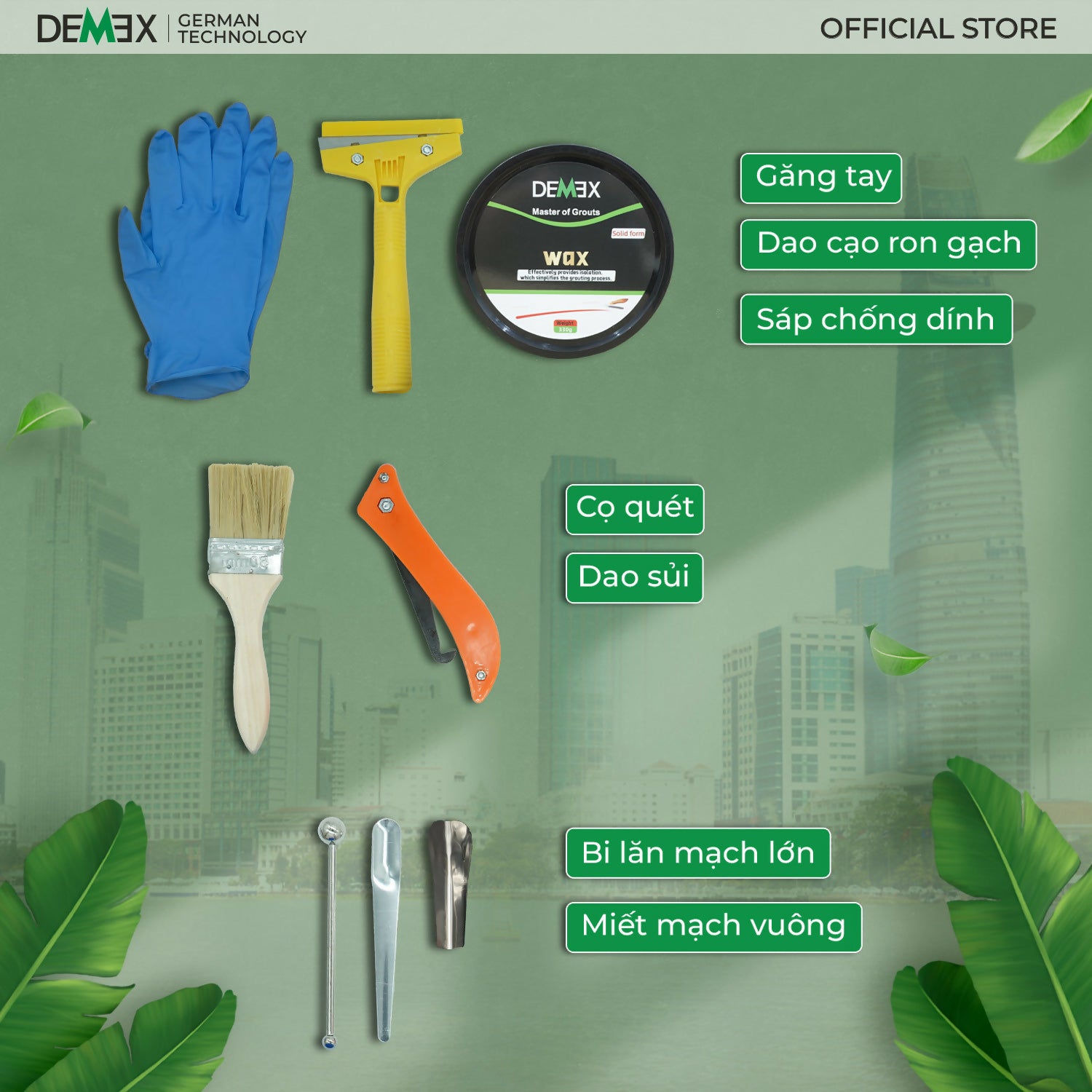 Bộ thi công keo ron Demex 2 thành phần